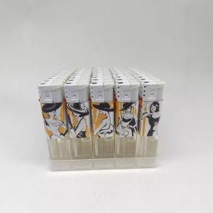 Colored Flame Lighter – Semi-Transparent Wind Cap Sleek Premium Design