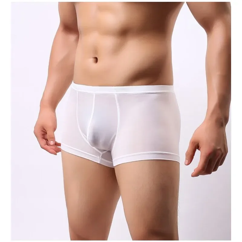 SHUNAICHI Men s Transparent Ice Silk Boxer Briefs Summer Ultra