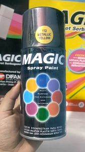 Pilok Pilox Cat Magic Metallic Yellow Kuning Metalik 112 300cc Cat Semprot Serbaguna Magic Spray