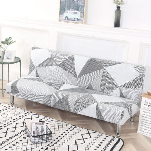 Homepo【PH Stock】1 2 3 Seater Stretchable armless Sofa Bed Cover Slipcovers Elastic Plaid Non-slip Sofa cushion Covers case set set universal vintage for funda sofa Couch Cover Home Decor Floral Bedspread Without Armrest Folding Sofa Cover