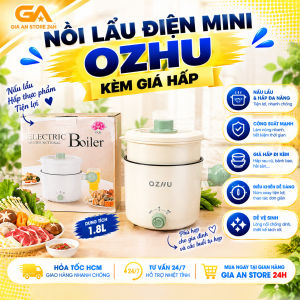 Nồi Lẩu Điện Mini Nấu Mì 2 Tầng Kèm Giá Hấp Nướng Luộc Chiên Chống Dính Vấn Đá