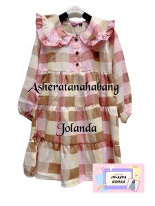 JOLANDA BLUS ANAK PEREMPUAN BAHAN SHAKILA PREMIUM MOTIF UKURAN 4 - 16 TAHUN TUNIK SUSUN KRAH KANCING 3 FREEONGKIR CASHBACK BISA COD TUNIK LISA KOTAK