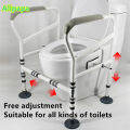 Foldable&Free-Assembly Toilet Safety Suckers Frame Strong Stability Bend Toilet Armrests. 