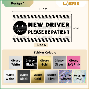 LUBRIX New Driver Car Sticker Car Funny Sticker Stiker Kereta Vinyl Sticker Oracal Waterproof Car Window Decal