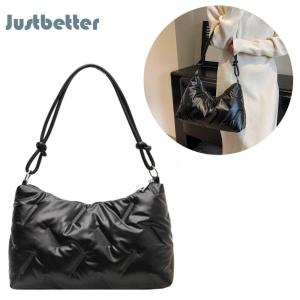 Womens Padded Large Capacity Tote Bag Fashion Shoulder Bag for Winter and Daily Use with Multiple Color Options