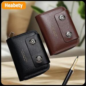 【2-3 days delivery】 High-Quality PU Leather Mens Short Wallet Multi Slot Zipper Purse Portable Large Capacity Card Bag