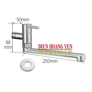Vòi hồ + vòi chén thân dài Inox 304 cao cấp
