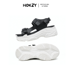 Sandal Wanita HOKZY SCOOT Black - Sendal Casual Womens Black White Travelling