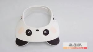 Baby Shampoo Cap Dr. Ma Adjustable Baby Bath Cap Shampoo Hat Cute Panda Temperature Sensing Bath Eye Protection Hat