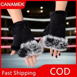 【CANAMEK】 Sang trọng ngón tay Găng tay nữ mùa đông Mitten mềm mại ấm áp phụ nữ cổ tay ấm áp ngoài trời viết găng tay dày bảo vệ lạnh