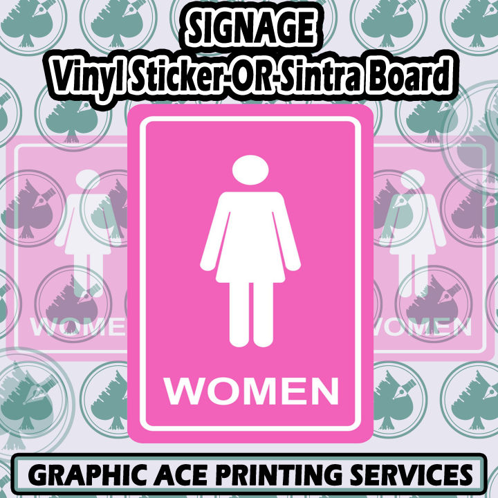 Lady Sticker Sign Female Women Signage Waterproof Sticker or Sintra Board A4 Size | Lazada PH