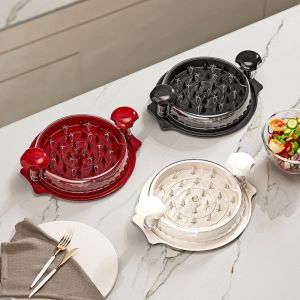 OKKFINE ขนาดใหญ่10นิ้ว เครื่องมือทำลายไก่ ที่จับกันลื่น มองเห็นได้ชัดเจน เครื่องบดเนื้อ เครื่องมือในครัว บิดเกลียวได้ เครื่องบดสับอาหารด้วยมือ สำหรับเต้านมไก่