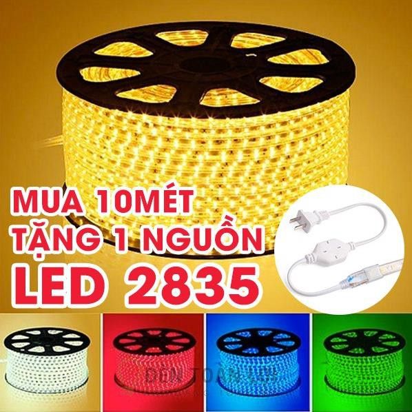 Combo 10 mét Đèn Led Dây 2835 led đôi ánh sáng trắng, xanh dương hoặc ...