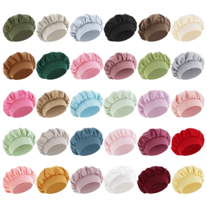 Toddler Friendly Sleep Headwear Secure Elastic Hair Shower Caps Cotton Fabric Night Sleep Turban Hat Protects Hair