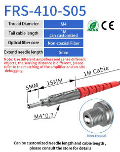 GTRIC Fiber Optic Sensor M4 With Needle Length Diffuse Reflection Coaxial Non-coaxial Diffusion Photoelectric Optical Sensor