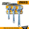 Ingco 3pcs Adjustable Wrench Set / Katala Open Monkey Wrench Multi-Function Spanner SUPER SELECT HADWK031 IHT. 