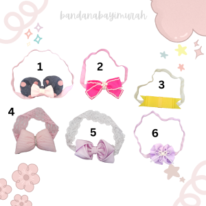 [PAKET HEMAT] [PAKET BUNDLING]MURAH Bandana Bayi Perempuan Premium / Headband / Karet Rambut / Bando Bayi/Baby Headband/ Headwrap/Bandana PHT17