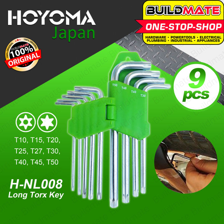 HOYOMA Japan Long Arm Torx Key 9PCS/SET Anti-Slip Coating Long Arm ...