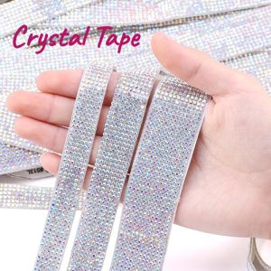 Rhinestones Self-adhesiv Crystal AB Rhinestone Trim Stickers Tape Chain DIY For Gift Decoration COD