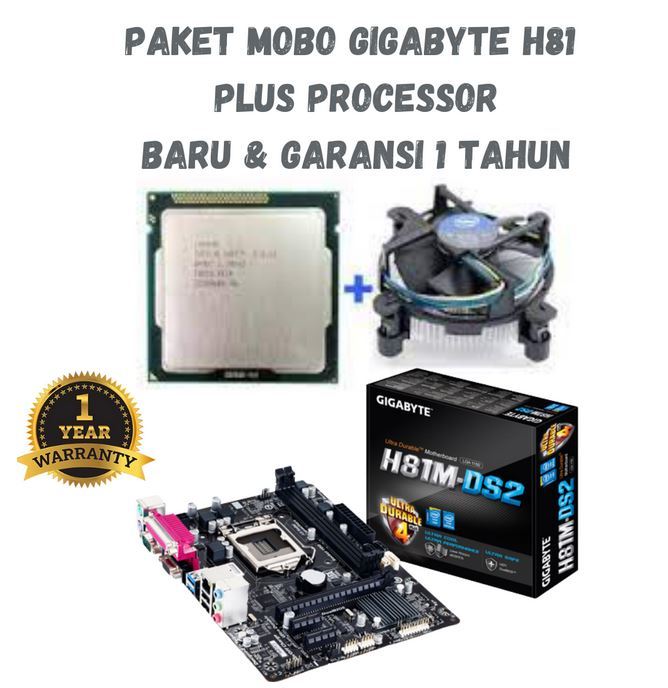PAKET CORE I7-4770 4790 MOTHERBOARD H81 GIGABYTE DDR3 LGA 1150