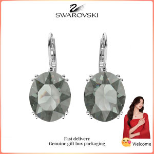 ♈Swarovski♈ Womens fashion earrings.S925 sterling silver round cut crystal black crystal gemstone Millenia earrings.Valentines Day gift Birthday gift