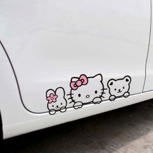 29 x 11 cm. สติกเกอร์แมวน่ารัก กันน้ํา ลายแมวตลก สติ๊กเกอร์ติดรถ สําหรับตกแต่งรถยนต์  สติ๊กเกอร์ปิดรอยขีดข่วน