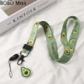 BOBO MISS Cute Lemon Hang Rope Hang Keys Holder Neck Strap Avocado Keychain Lanyard Mobile Phone Straps Mobile Phone Accessories ID Card Holder Lanyard. 