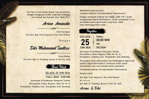 Undangan Pernikahan Motif Bunga Elegant | 50 Pcs | Free Plastik Label dan Video Undangan Digital