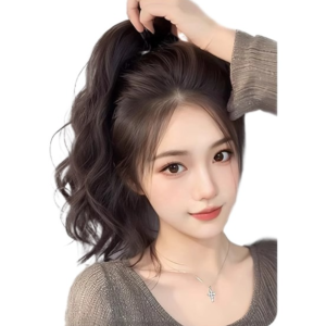 GAOSU với dây cao su Tóc đuôi ngựa xoăn sóng nhiều lớp Bông xốp Tổng hợp Phần mở rộng tóc đuôi ngựa Phong cách Hàn Quốc Tự nhiên Băng đô tóc dành cho trẻ em và phụ nữ