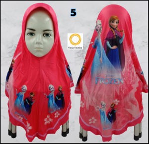NS SET B Children Slip On Hijab Frozen Age 3-7 (Multi Color)