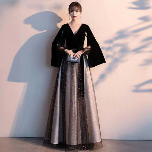 Evening Dress for Women Banquet Prom Shiny Gown Host Long Female Elegant Dresses