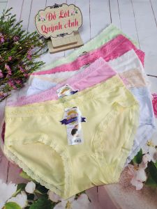 Combo 10 Quần Lót Thái Trơn Mịn Viền Ren Thoáng Mát Size 55 - 68 KG [819] Co giản thoáng mát  - Đồ Lót Quỳnh Anh
