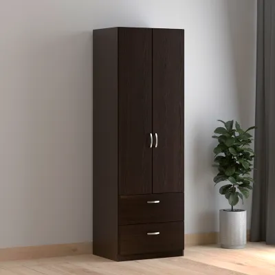 almari baju almari pakaian murah LIBERTY Soft Closing 2 Door 2 Drawer Wardrobe with key lock