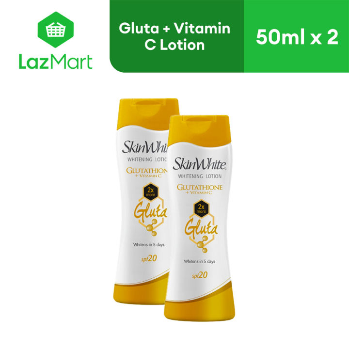 SkinWhite Whitening Gluta + Vitamin C Lotion SPF 20 50ml Pack of 2