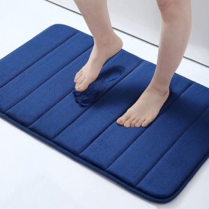 [SG Stock] Memory Foam Bathroom Mat Ultra Absorbent Non-Slip Bath Rug Machine Washable Soft Floor Carpet