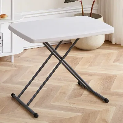 【Daily Suki Store】Personal 26x18 inch Foldable Table-Portable Study Desk Dining Table Adjustable Height & Multi-Use for Home Camping Outdoor