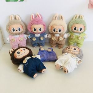 R1A9M Toy Accessories Labubu Time Clothes Dolls Clothes Suspender Pants 17cm Cotton Dolls Clothes Fashion Mini Plush Dolls Clothes Cotton Doll Accessories