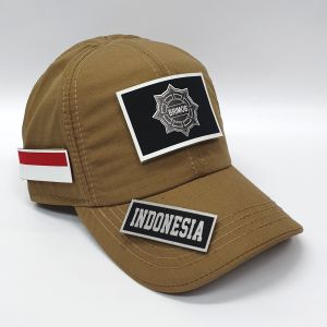 Topi BRIMOB Tactical PDL Kamuflase dan Warna Bonus Free 3 Patch Emblem Prepet Perekat Velkro
