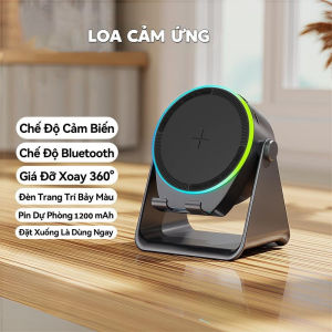 Loa Cảm Ứng Không Dây 3in1 Giá Đỡ Điện Thoại Sạc Dự Phòng và Âm Thanh Tuyệt Hảo