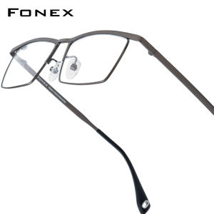 FONEX Pure Titanium Eyeglasses Frame Men Brand Design Square Glasses Ultralight-Weight Korean Japanese Optical  Eyewear 85641