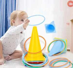 Mainan edukatif anak Lempar Cincin CONE KERUCUT PLUS RING LATIHAN OLAHRAGA YG25/Mainan Lempar Cincin/Mainan Murah/Mainan Lempar Jauh/MAINAN ANAK