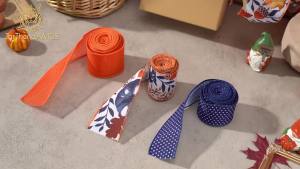 3 Roll Fall Wired Edge Ribbon 2.5 Inch & 2 inch Blue Orange Autumn Pumpkin Leaf Dots Ribbon for Bow Wreath Craft Gift Wrap Farmhouse Thanksgiving Holiday Party Decor 18 Yard