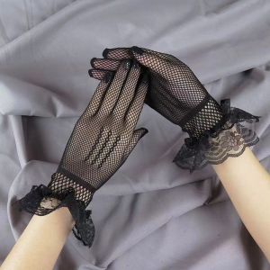 Sarung Tangan Pengantin Bridal Sarung Tangan Pendek Lace Sarung Tangan Pendek Lace Women Lace Gloves