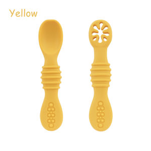 Baby Shine Set Training Spoon Baby 2PCS Sendok Mpasi Bayi Silicone Teether Bayi