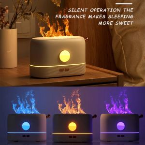 USB Flame Air Humidifier Essential Oil Diffuser Aroma Ultrasonic Mist Maker Home Room Aromatherapy humidificador 3color Light