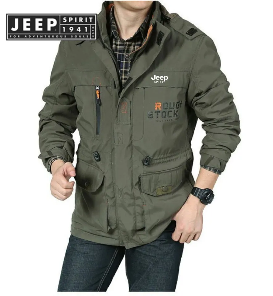 JEEP SPIRIT 1941 ESTD Men's Outdoor Hooded Jacket Outdoor