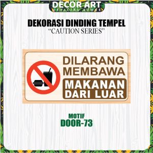 Decor Art - 10x20 Cm Papan Stiker Himbauan Hiasan Dinding Tempel Variasi Tanda Pintu Kamar CCTV Perhatian (Kd: DOOR)