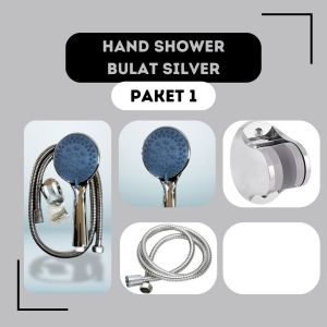 SHOWER CHROME + KRAN CABANG / Paket Shower Kamar Mandi 5 Mode Fungsi Hand Kran Shower Cabang 1/2 Inc