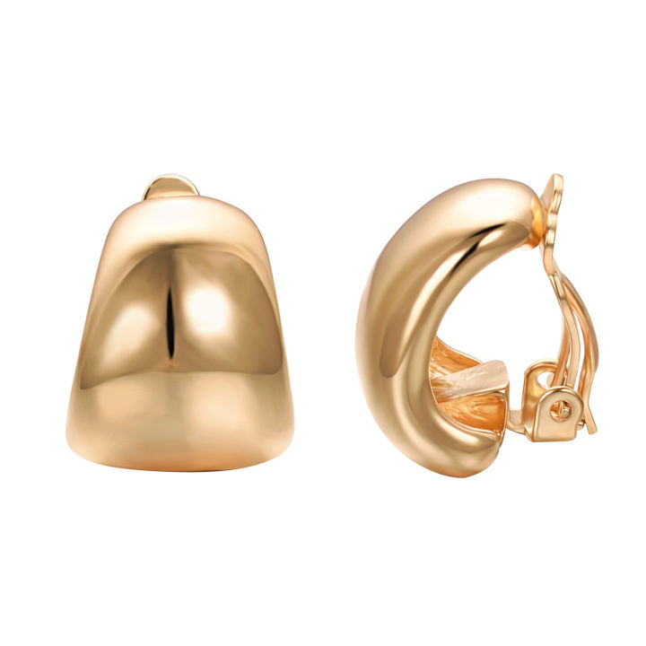 Gold Large Hoop Clip Earrings – Emma Holland Jewellery