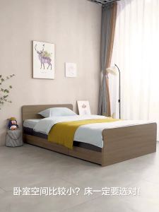 Single bed 1 meter and 1.2 meters small household Nordic style with storage cabinet Ins style simple modern economical